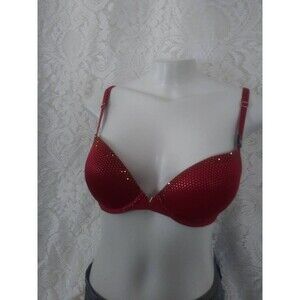 Victorias Secret Bra New hand embellished with gold tone rhinestones sz 32C